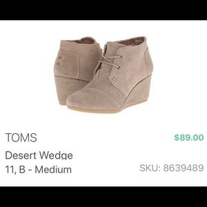 New Toms Desert wedge